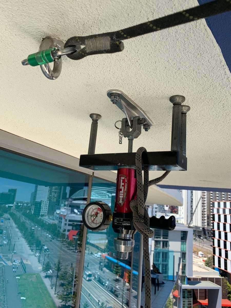 Mission Possible anchor point load testing equipment installed on a rooftop